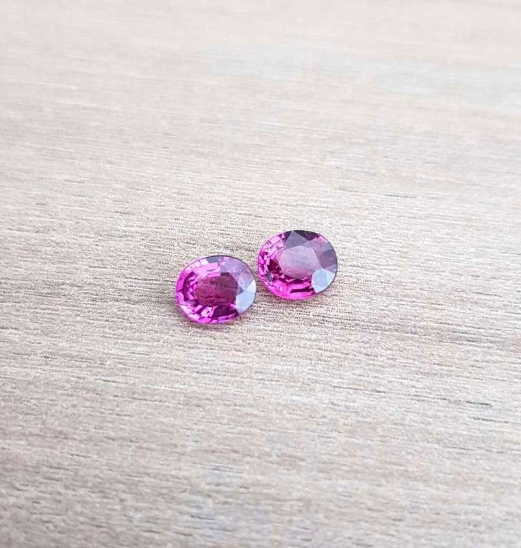 2.22Ct. Rhodolite Garnet Round Pair**Purplish Red**