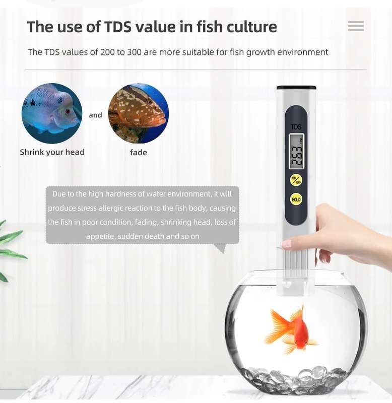 Water Purity Tester TDS EC Meter Range 0-9990 - Quality Testing