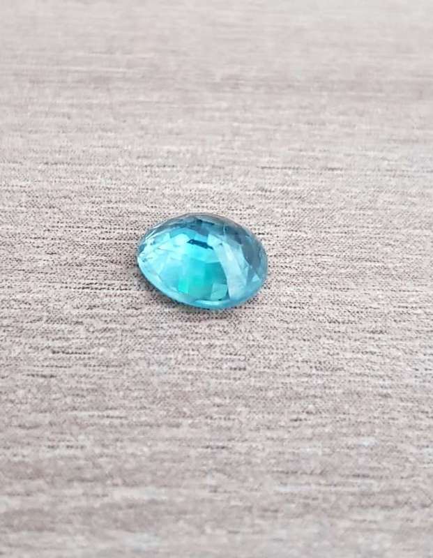 1.31 Ct. Zircon Natural Oval Facet Blue Sea Glistening Cambodia
