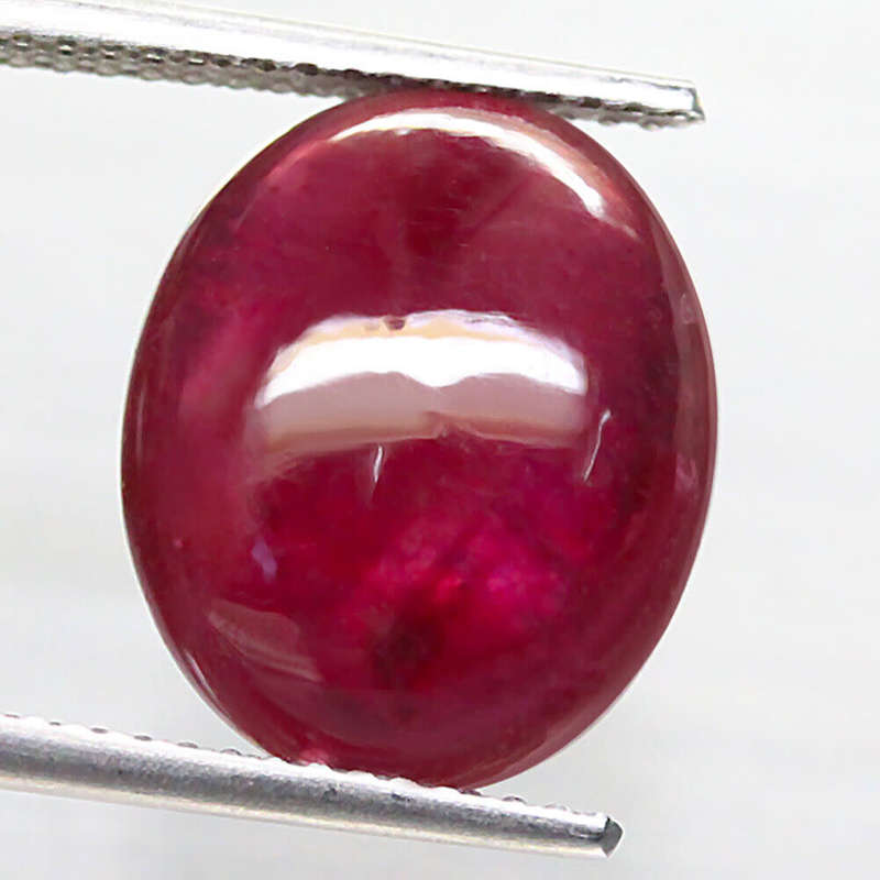 7.53Ct.  Ruby Pinkish Red Oval Cabochon Mozambique Good Sparkling!Natural
