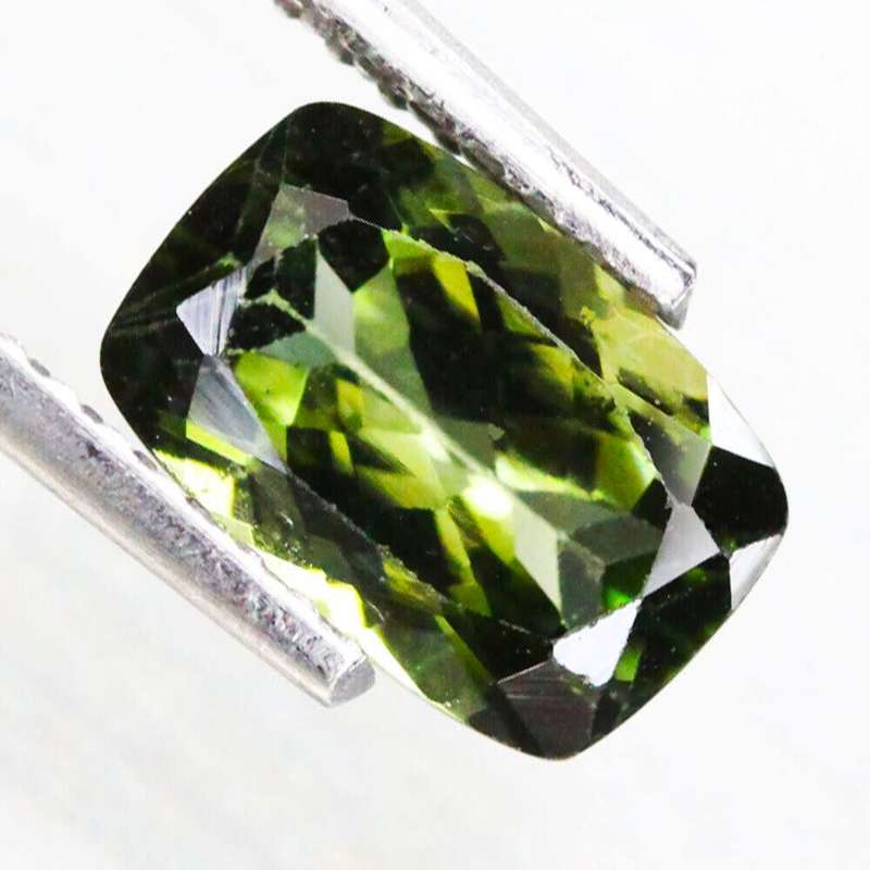 1.20Ct.  Tourmaline Green Cushion Shape Mozambique Gem Ravishing Colour!Natural