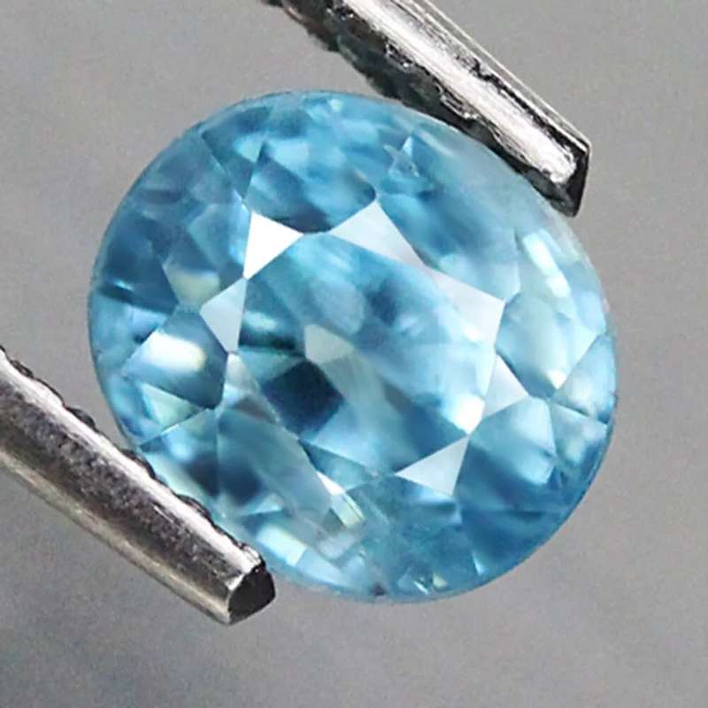 1.63Ct. Zircon Blue Oval Shape Cambodia Gem Ultra Lustrous Ravishing Colour!Natural