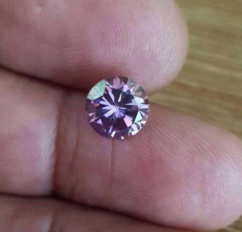 1.79ct MOISSANITE  ROUND  **PINK** VVS1  COLOUR  LOOSE GEM
