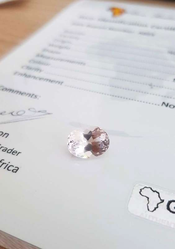 3.47Cts PINK MORGANITE OVAL CUT**CERTIFIED** GEMSTONE! NATURAL