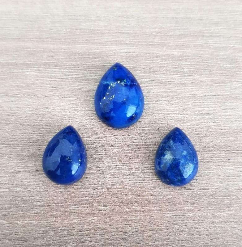 LAPIS LAZULI PEAR SHAPE **MATCHING PAIR**GEMSTONES 20.66Cts CABOCHON  NATURAL