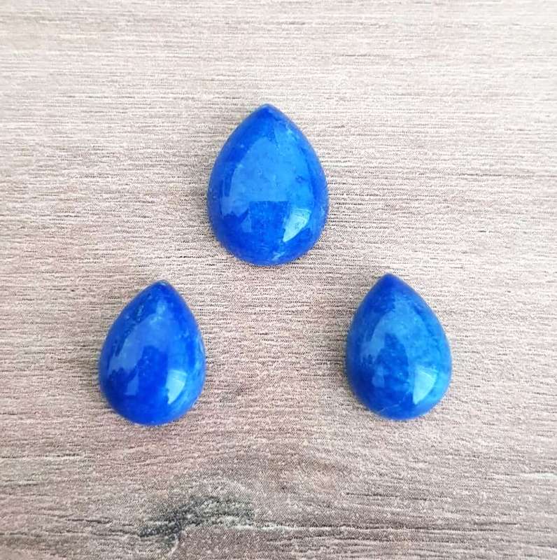 LAPIS LAZULI PEAR SHAPE **MATCHING PAIR**GEMSTONES 20.89Cts CABOCHON  NATURAL