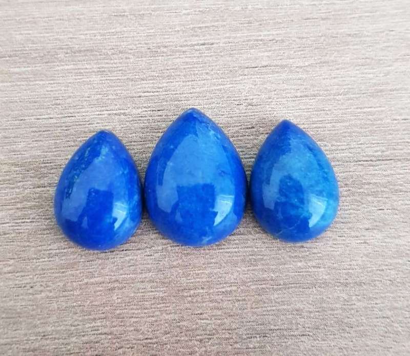 LAPIS LAZULI PEAR SHAPE **MATCHING PAIR**GEMSTONES 20.89Cts CABOCHON  NATURAL