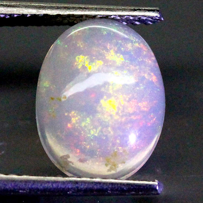 1.76Ct. Opal Oval Cabochon Multi Colours Glittering Rainbow 3D! Ethiopian Natural