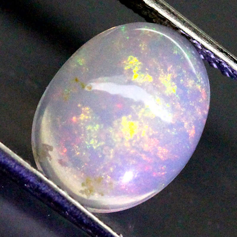 1.76Ct. Opal Oval Cabochon Multi Colours Glittering Rainbow 3D! Ethiopian Natural