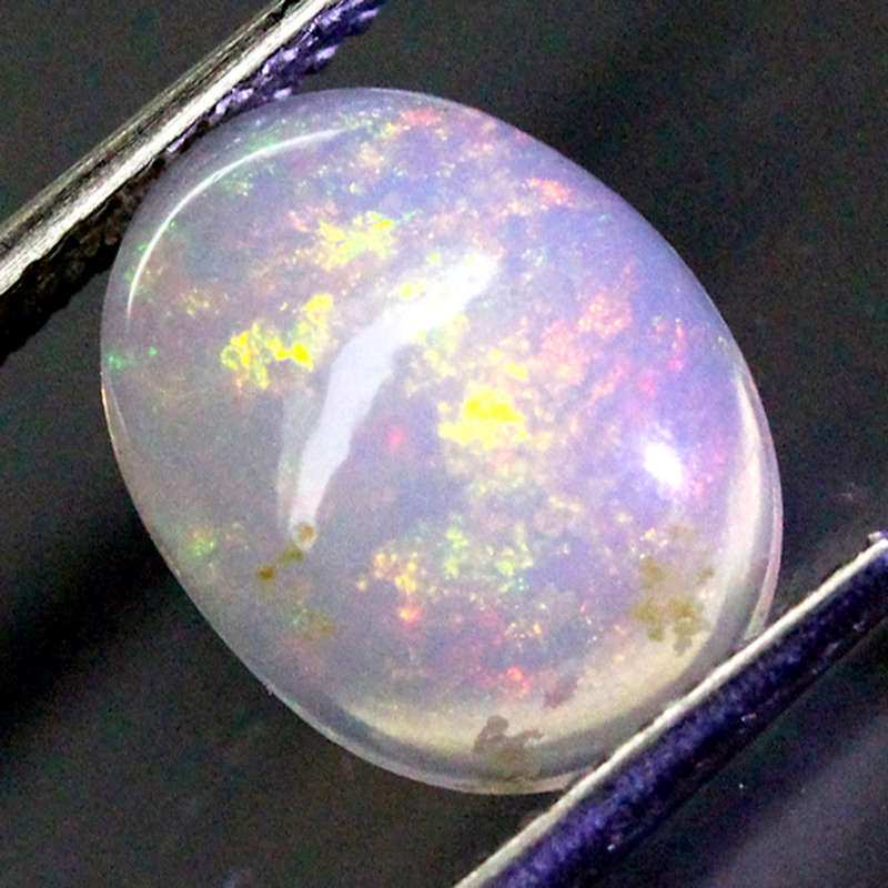 1.76Ct. Opal Oval Cabochon Multi Colours Glittering Rainbow 3D! Ethiopian Natural
