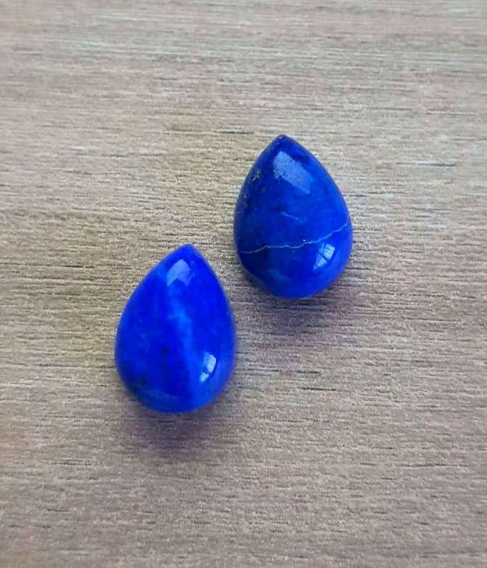 LAPIS LAZULI 14.73Cts PEAR SHAPE **MATCHING PAIR**GEMSTONES 10X14 MM  CABOCHON  NATURAL