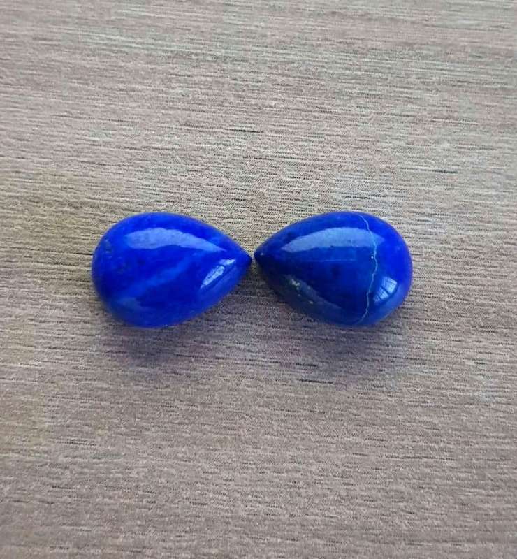 LAPIS LAZULI 14.73Cts PEAR SHAPE **MATCHING PAIR**GEMSTONES 10X14 MM  CABOCHON  NATURAL