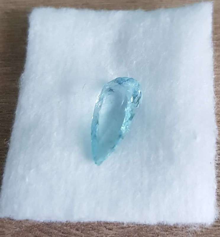 2.40Ct. Aquamarine Blue Pear Shape Brazil Precious Gem Ravishing! Natural