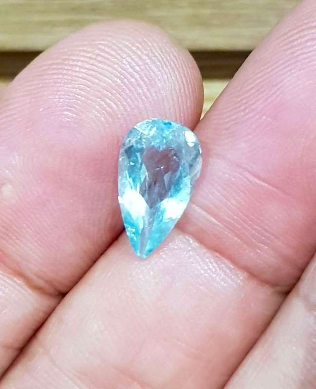 2.40Ct. Aquamarine Blue Pear Shape Brazil Precious Gem Ravishing! Natural