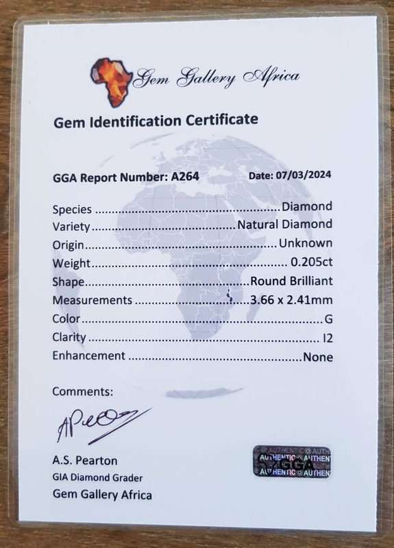 0.20Cts DIAMOND ROUND  **CERTIFIED**SPARKLING   NATURAL
