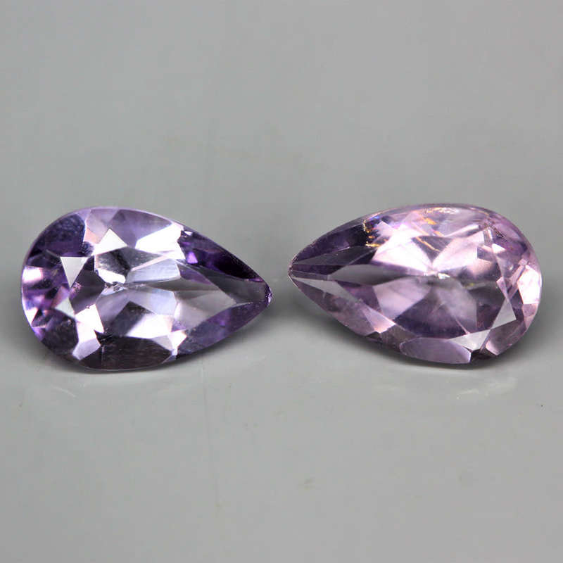 1,49Ct. Amethyst Purple Pear Shape **Pair** Brazil Precious Gem Ravishing Colour! Natural