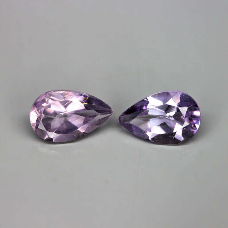 1,49Ct. Amethyst Purple Pear Shape **Pair** Brazil Precious Gem Ravishing Colour! Natural