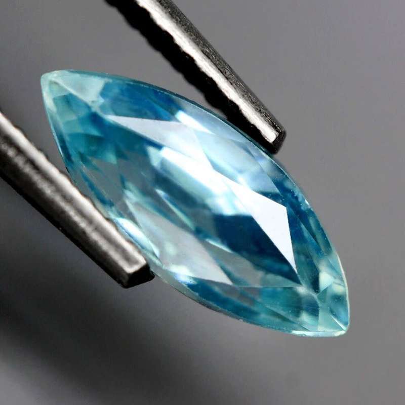 1.70Ct. Zircon Blue Marquise Only Heated Cambodia Gem Ultra Lustrous Ravishing!