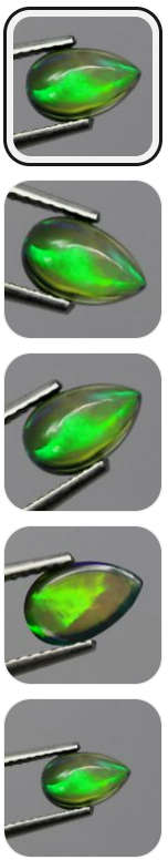 0.68Ct. Opal Pear Cabochon Multi Colours Glittering Rainbow 3D! Ethiopian Natural