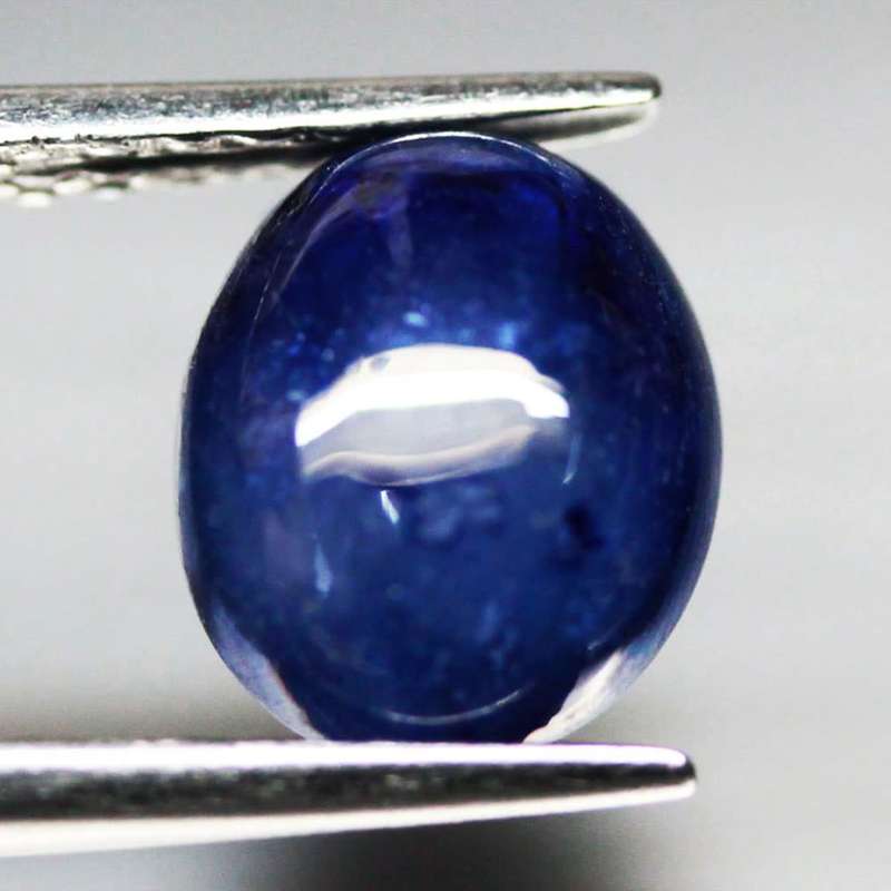 4.13Ct.  Sapphire Cornflower Blue Oval Cabochon Natural