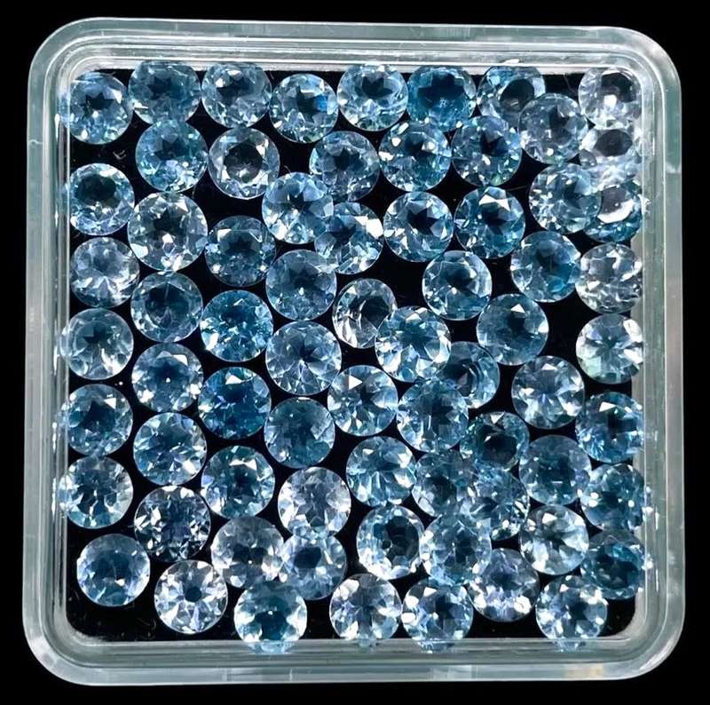 Blue Topaz Round Cut 5MM Loose Gemstone  Natural