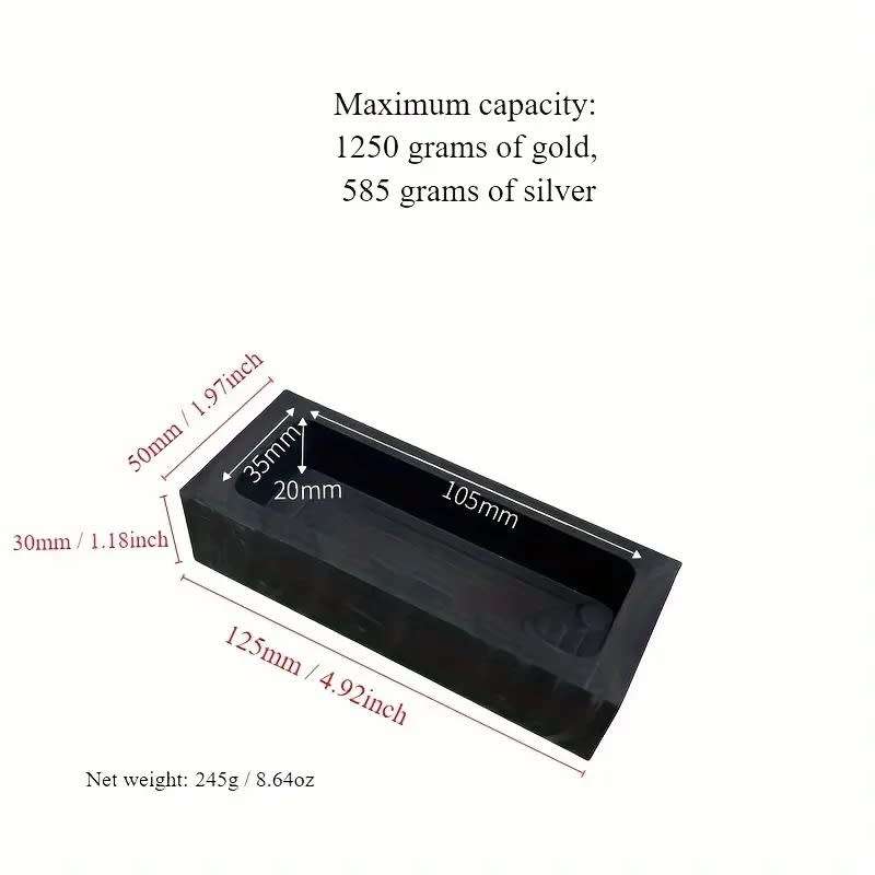 Graphite Casting Melting  Mold 1250Grams for Gold,Silver