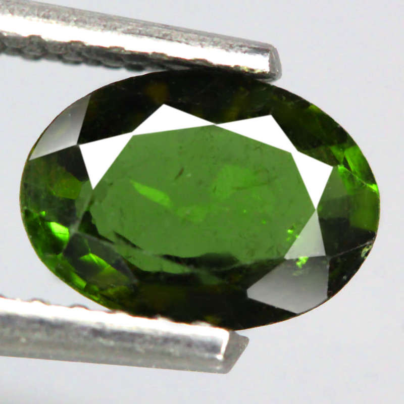 0.82Ct. Tourmaline Green Oval Mozambique Precious Gem Ravishing Colour! Natural