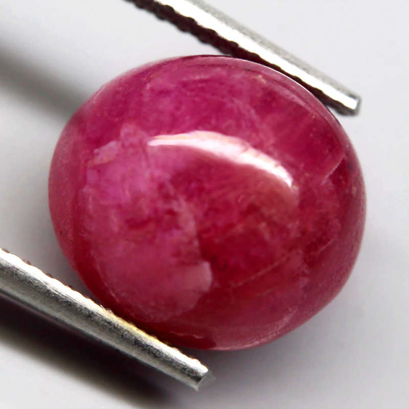 9.06Ct. Ruby Oval  Cabochon Pinkish Red Color