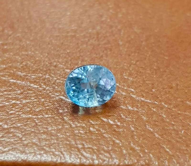 2.50Ct. Zircon Blue Oval Shape Cambodia Gem Ultra Lustrous Ravishing Colour! Natural