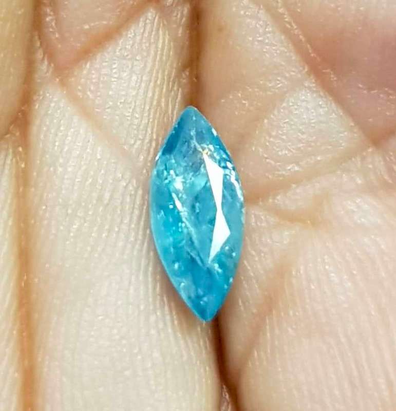 1.49Ct. Zircon Blue Marquise Only Heated Cambodia Gem Ultra Lustrous Ravishing!
