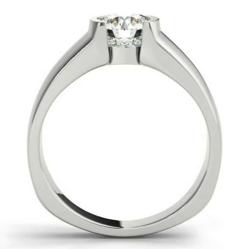 1.00 Ct White Round D/VVS1  Moissanite Diamond Engagement Ring**GRA certified**