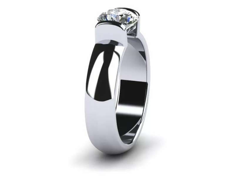 1.00 Ct White Round D/VVS1  Moissanite Diamond Engagement Ring**GRA Certified**
