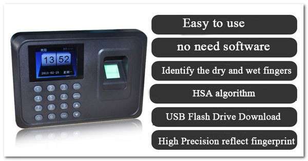 Biometric Fingerprint Time Clock Recorder Attendance Employee Digital Electronic Standalone