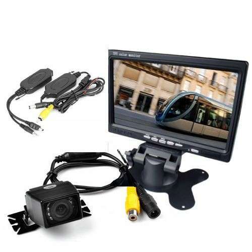 7" TFT LCD HD Screen Car Monitor+Wireless Backup Parking Night Vision Camera