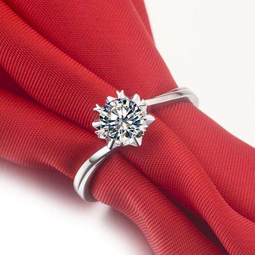 1Ct Snowflake Diamond Ring Engagement 18k White Gold Plated Wedding Ring
