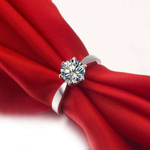 1ct Diamond Wedding Ring for Women Lady Finger 18K Gold Plated Ring