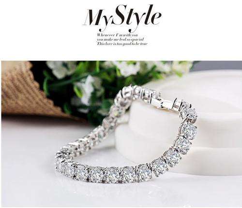 Diamond Hand Bracelet Chain For Women 18K Gold plated Stone Mounting Jewelry