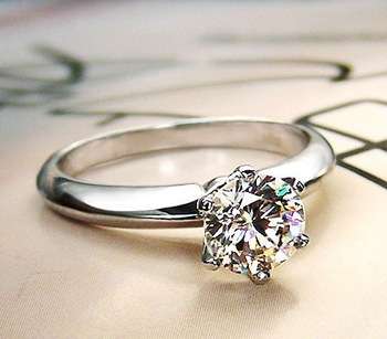1ct Luxury Wedding Diamond Ring for women white gold plated
