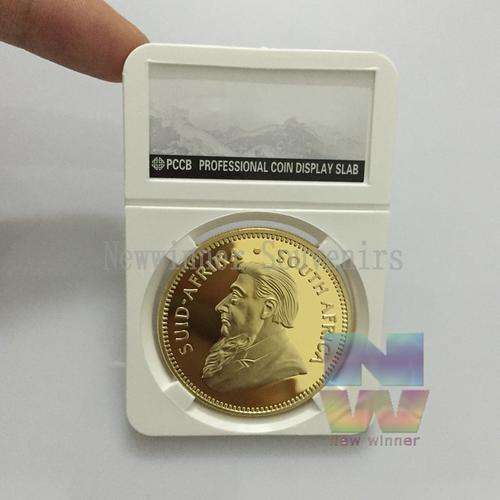 1967 South African Krugerrand Fine Gold Plated Coin within Grade Collection NGC style coin capsule P