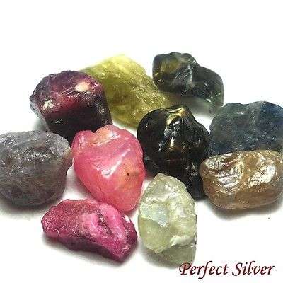 35 ct. 9 Pcs. 100% Unheated Natural Rough Fancy Sapphire