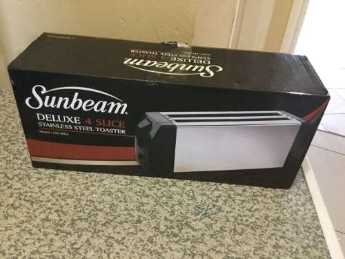 SUNBEAM DELUXE 4 SLICE STAINLESS TEEL TOASTER