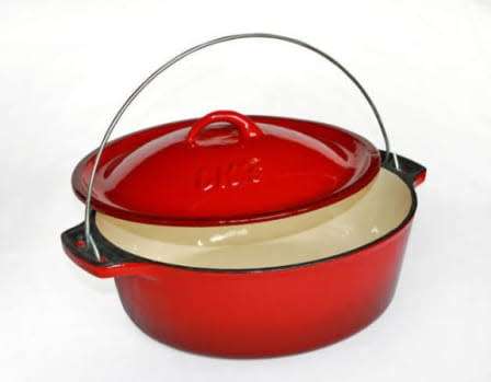 CAST IRON POT WITH ENAMEL COATING 30 CM