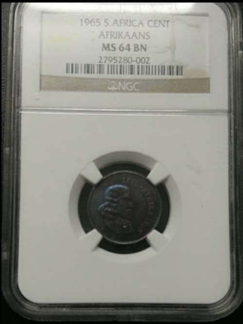 1965 Afrikaans Legend One Cent NGC