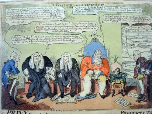 Old English Political print - Property Tax