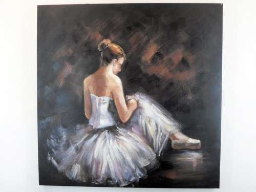 Ballerina seated - A large stunner! 100cm x 100cm Bid now! Giveaway price!