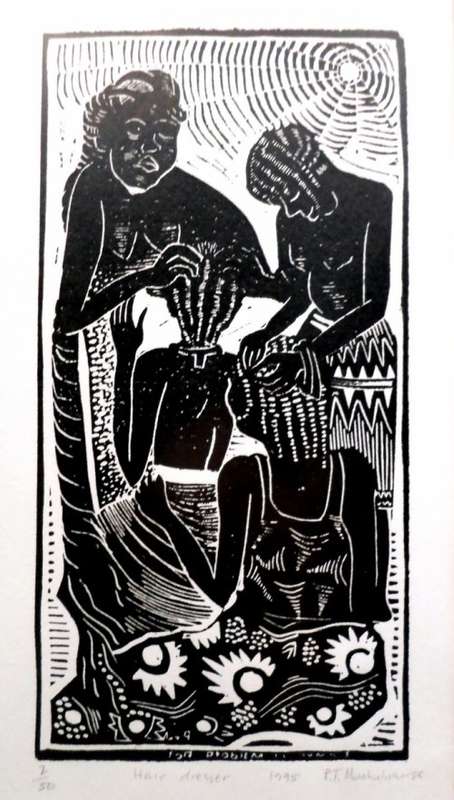 PT Mwahalukage - Hair dresser - A beautiful lithograph! Giveaway price, bid now!