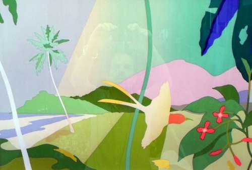 Tully Crook - The floating island - A stunning limited edition screenprint! Giveaway price, bid now!