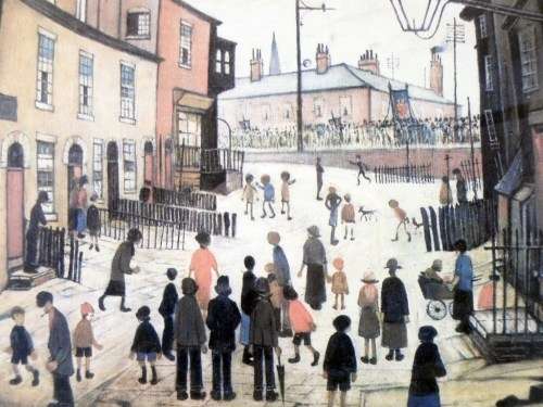 LS Lowry - City scene - A beautiful print! Low price, bid now!