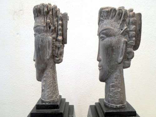 Anton Smit - Abstract heads - A magnificent pair of sculptures! Investment art at its finest!
