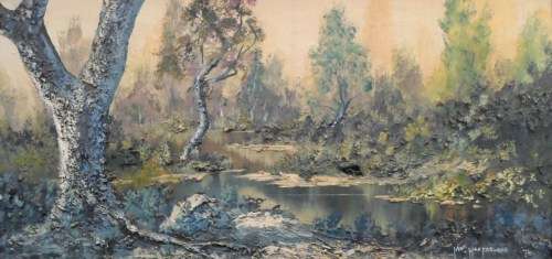 Ian MacFarlane - Landscape - A beautiful painting! - 98cm x 47cm Giveaway price, bid now!